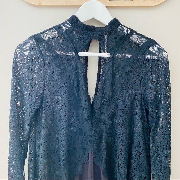 Free People New Tell Tale Lace Tunic Black Sz XS - Picture 2 of 9